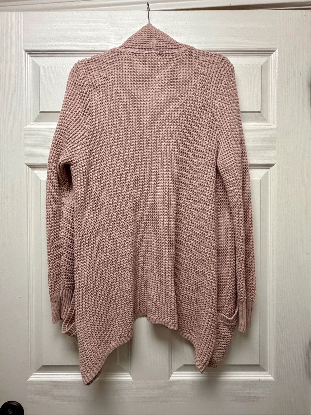 Market & Spruce Pink Waffle Knit Cocoon Cardigan - Picture 4 of 4